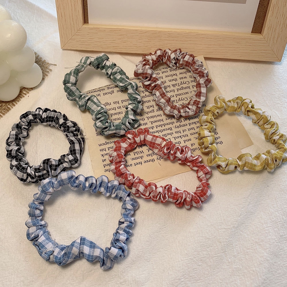 Dây Buộc Tóc Họa Tiết Ca Rô / Ca Rô Xinh Xắn Dành Cho Nữ