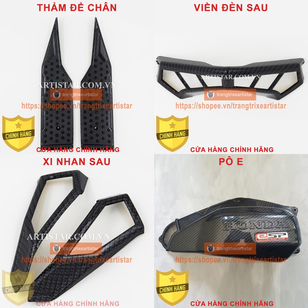 Ốp Trang Trí Xe AIR BLADE 2016 - 2019 SƠN CARBON