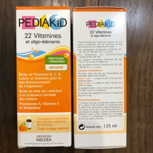 Siro 22 vitamin tổng hợp và khoáng chất Pediakid 125ml của Pháp (hàng xách tay)