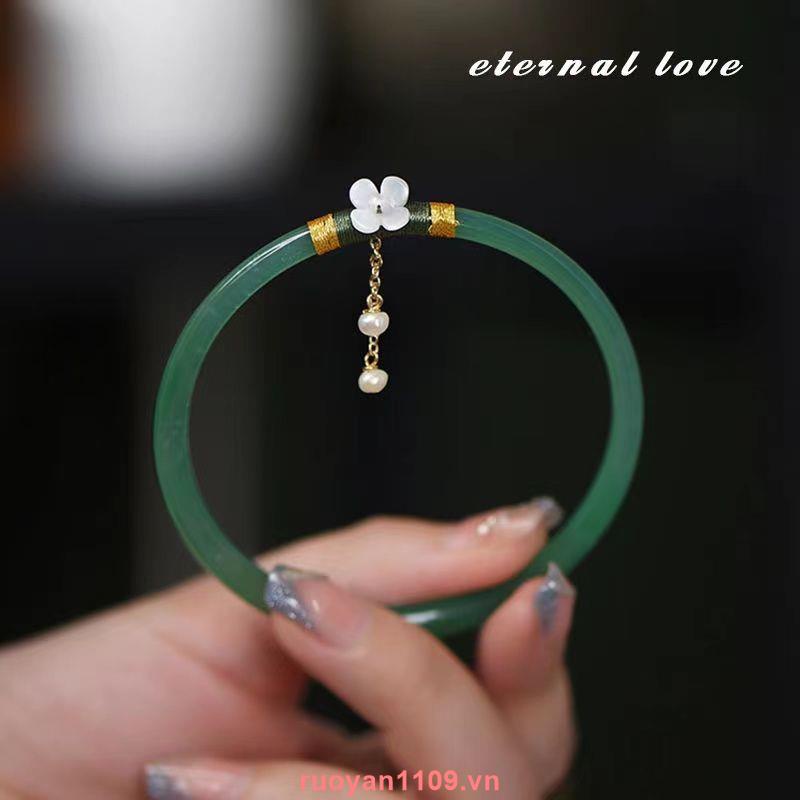 Natural jade bracelet, chalcedony jingle bracelet, female bells, ring one step at a time, fine bracelet ancient style gift for girlfriend | BigBuy360 - bigbuy360.vn