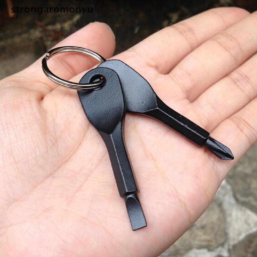 Bộ tua vít EDC 2 chìa khóa bỏ túi bằng thép không gỉ đa năng