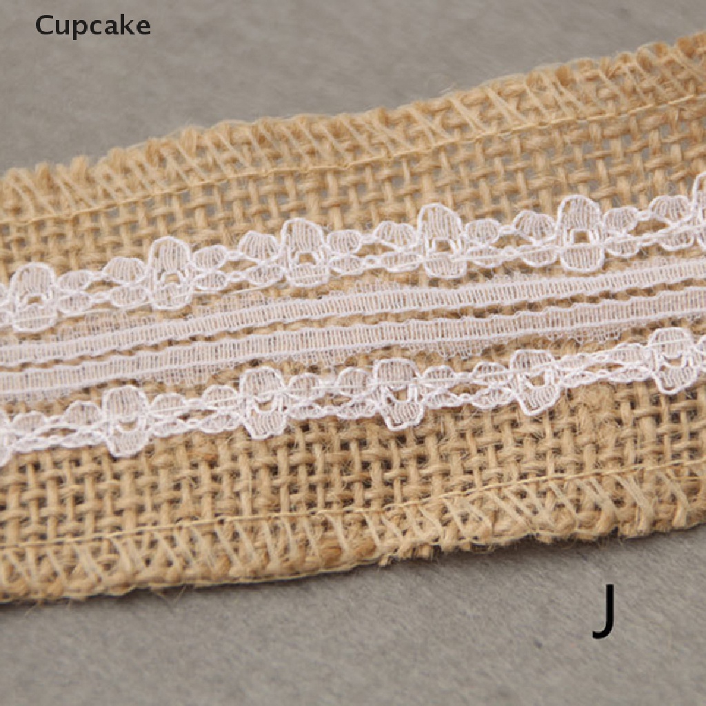 Cupcake 2M Wedding Lace Burlap Garland Hessian Ribbon Christmas Gifts Bottle Roll Rustic Decor VN