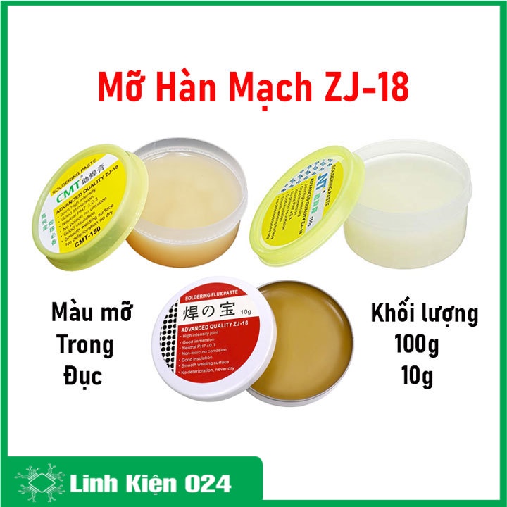 Mỡ hàn thiếc Soldering Flux Paste ZJ-18 hỗ trợ hàn mạch