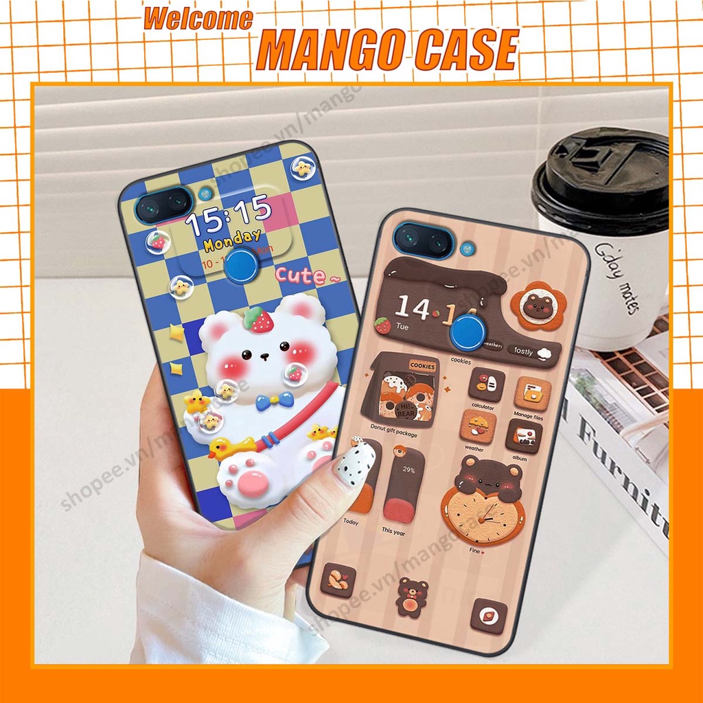 Ốp lưng Xiaomi Mi 8 SE / Mi 8 Lite hình gấu, thỏ, đồng hồ cute dễ thương
