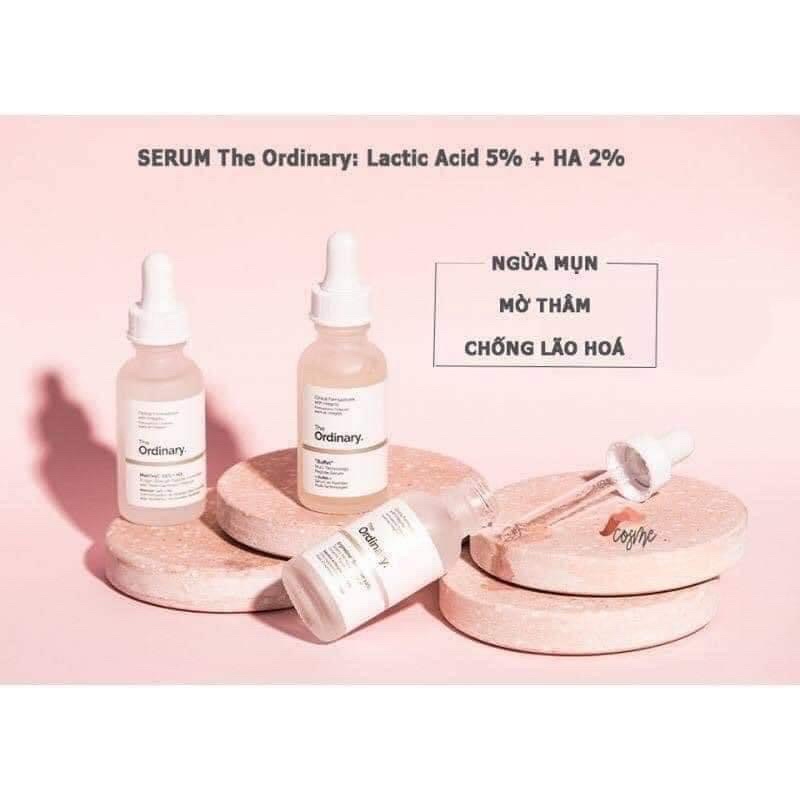 (Bill US) - Tinh chất tẩy tế bào chết và dưỡng ẩm cho da The Ordinary Lactic Acid 5% + HA 30ml bản Canada