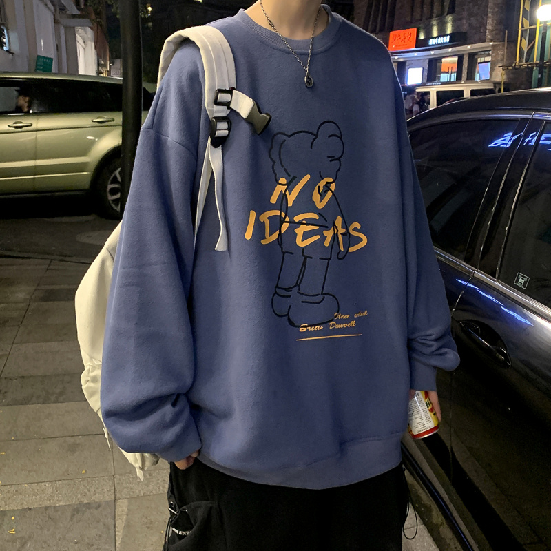 Áo thun tay dài dáng rộng in hình cá tính trẻ trung dành cho nam | BigBuy360 - bigbuy360.vn