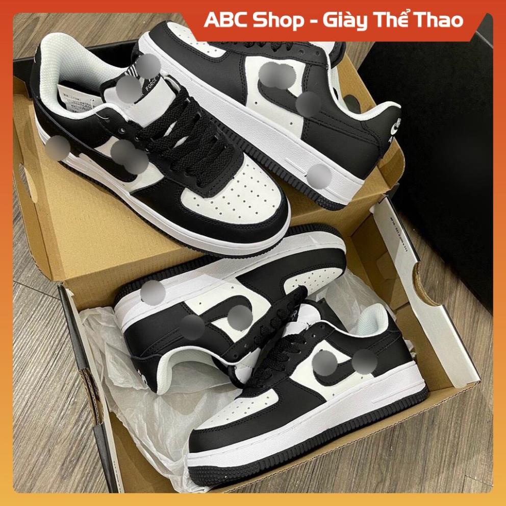 [FreeShip - Hàng Xịn] Giày AF1 thấp cổ panda đen trắng full box bill, Giầy Air Force low hot trend trắng phối đen