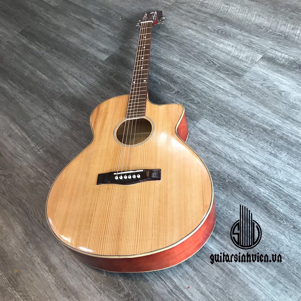 Đàn guitar acoustic SVA1 mặt gỗ thông - đàn chuyên tập chơi - Size thông dụng