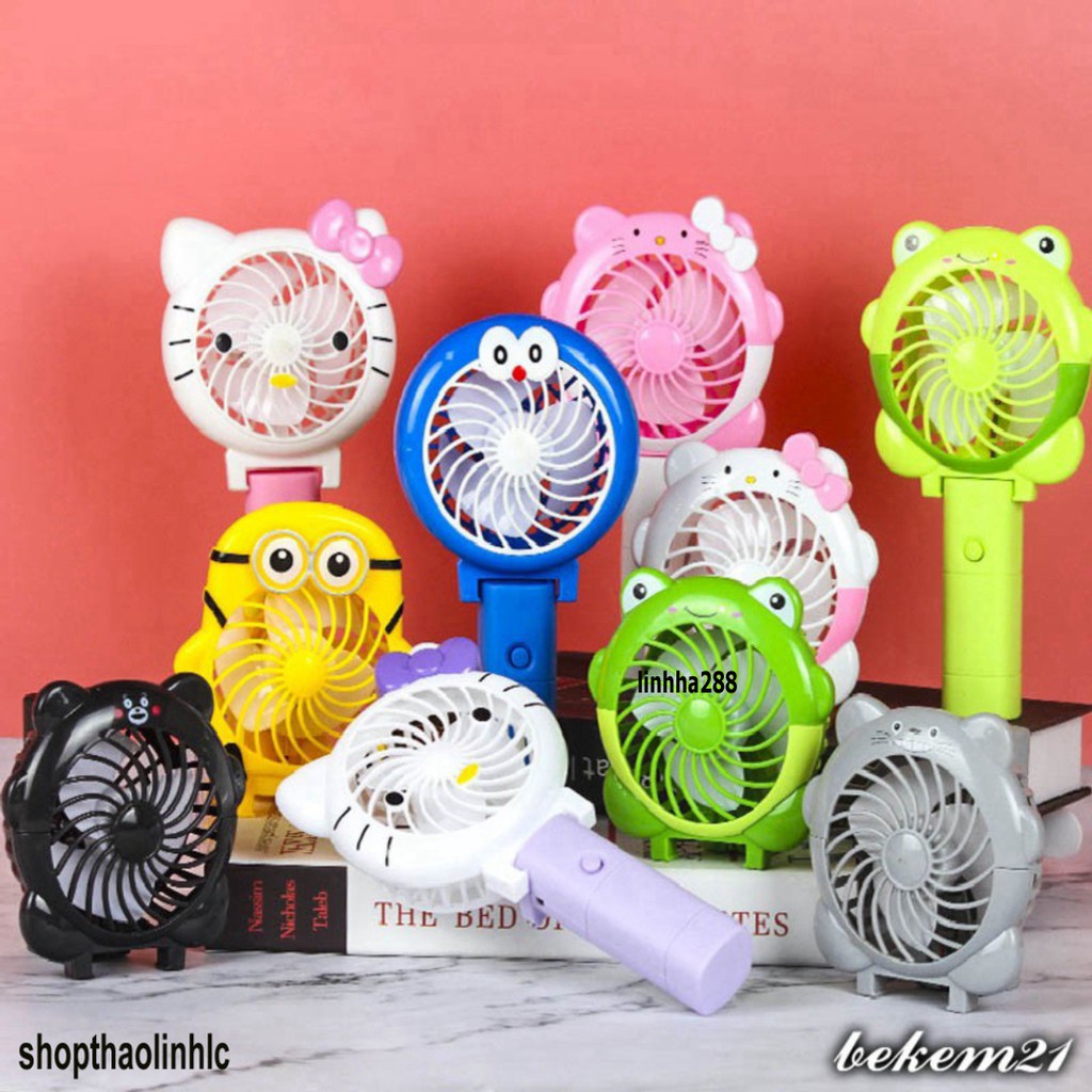 Quạt mini cầm tay sạc pin hình thú ngộ nghĩnh có thể sạc lại,có thể gập gọn mang đi du lịch