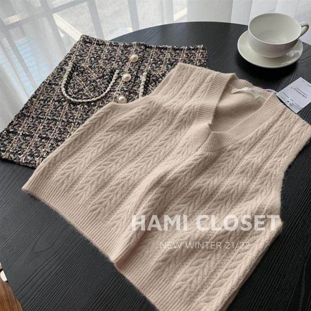 Áo gile len màu trơn họa tiết, chất mềm dáng ghile ngắn | BigBuy360 - bigbuy360.vn