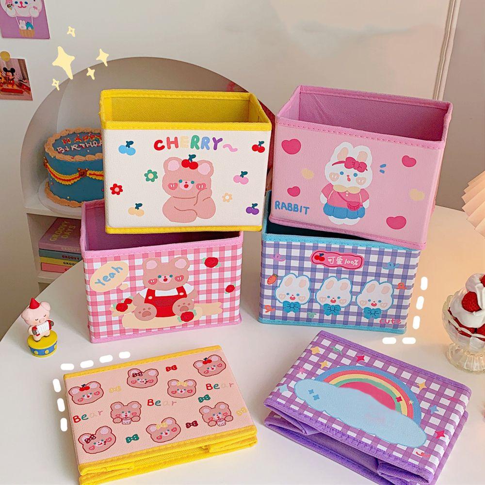 NICKOLAS Hộp Đựng Đồ Dùng / Mỹ Phẩm Bằng PU Hình Gấu Gấp Gọn Tiện Dụng Ốp