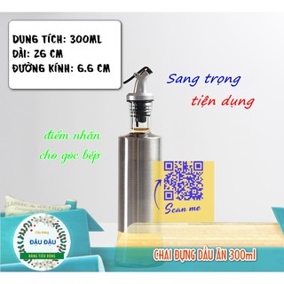 [DEAL HOT GIÁ HỜI] Chai chiết dầu ăn 300ml có nút chiết rót tiện lợi [DDS6824D]