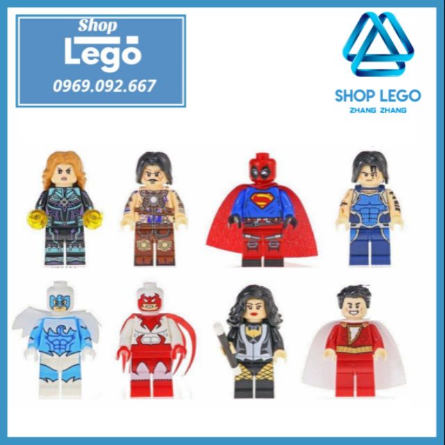 Xếp hình Captain Marvel
- Shazam
- Whiplash - Superpool
- Tempest - Dove
- Hawk
- Zatanna Lego Minifigures Kopf KF6080