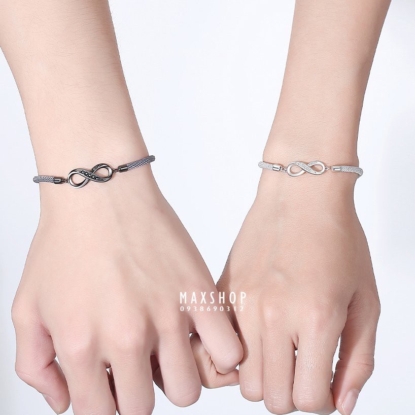 Vòng tay đôi vô cực COUPLE IN LOVE cặp nam nữ freesize HÀNG MỚI VỀ