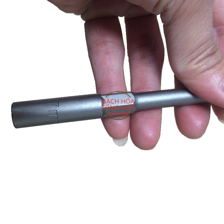 Chụp Bulong sâu lòng 7mm dài 150mm cho Khoan, máy bắn vít chuôi lục giác