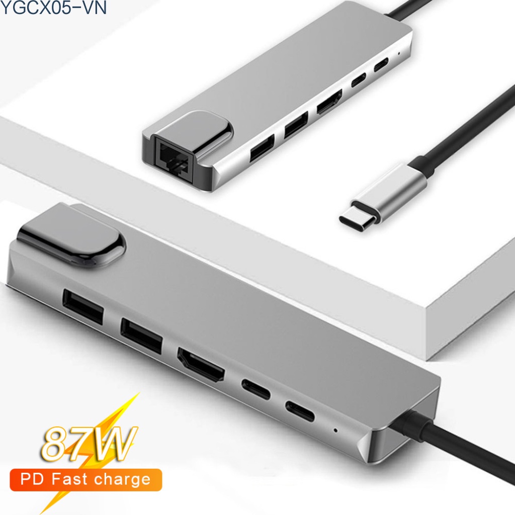 Bộ Chuyển Đổi Hub Usb C 6 Trong 1 Với Đầu Ra 4k Hdmi-Compatible 2 Usb 3.0 | BigBuy360 - bigbuy360.vn
