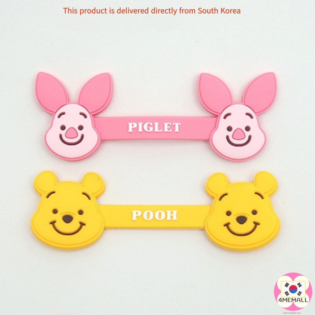 DAISO Bộ 2 giá đỡ dây cáp/tai nghe hình nhân vật hoạt hình Winnie the Pooh