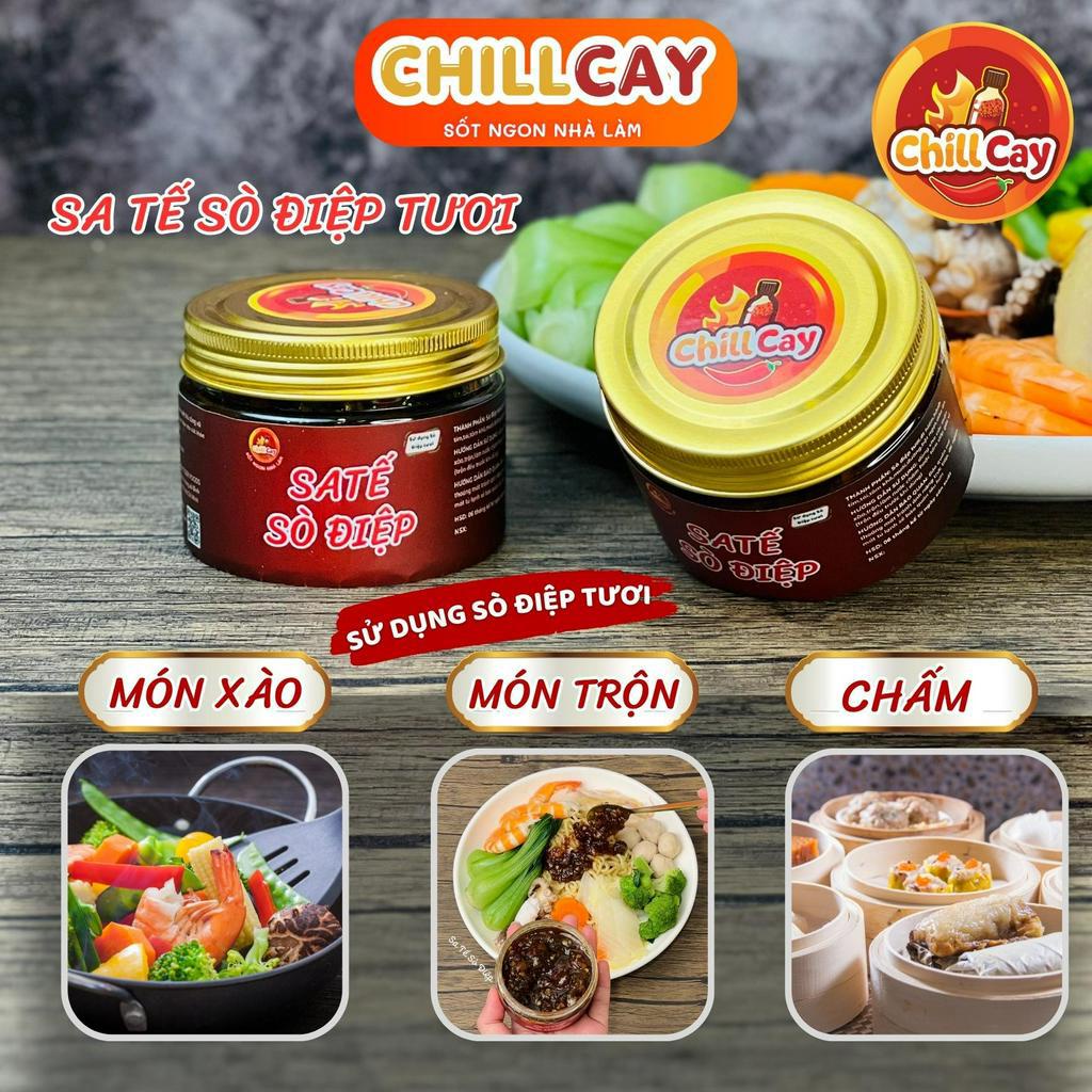 Sa tế sò điệp tươi CHILL CAY sate sò điệp cay dùng trộn mì,xào nấu, chấm hay tẩm ướp đều ngon