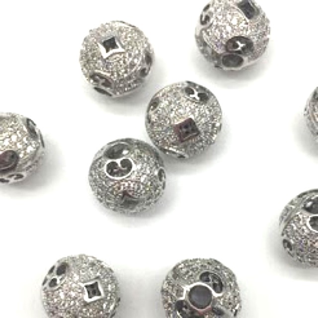 KHO SỈ  Charm bi đính đá 10mm siêu xinh - Hàng loại 1 cực đẹp PL033