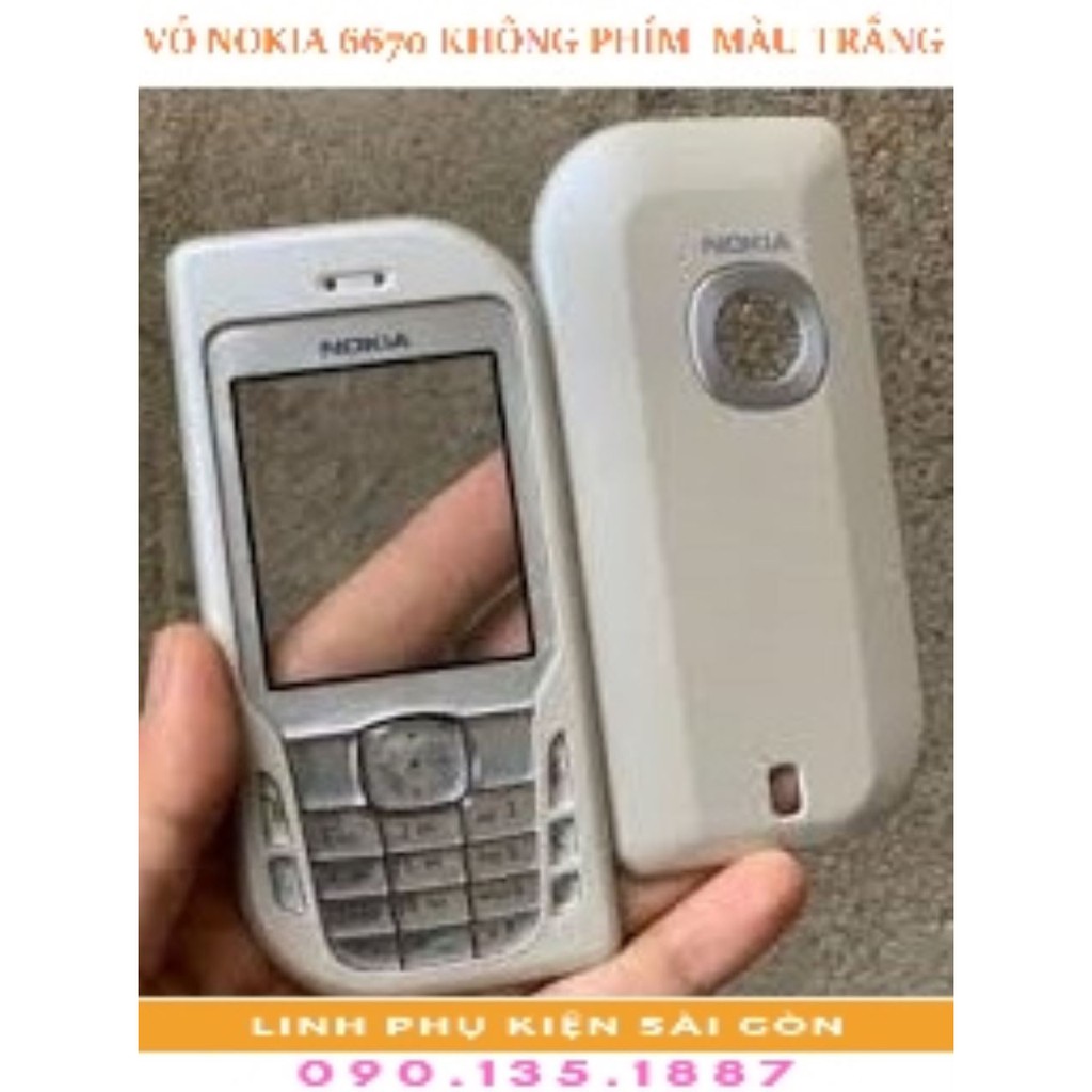 VỎ NOKIA 6670 KHÔNG PHÍM  MÀU TRẮNG