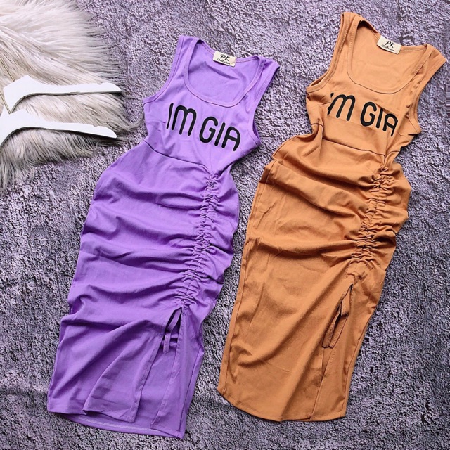 [Mã FAMAYWA2 giảm 10K đơn 50K] Đầm Body Dây Rút 1Bên I'm Gia Hình Thật Sp