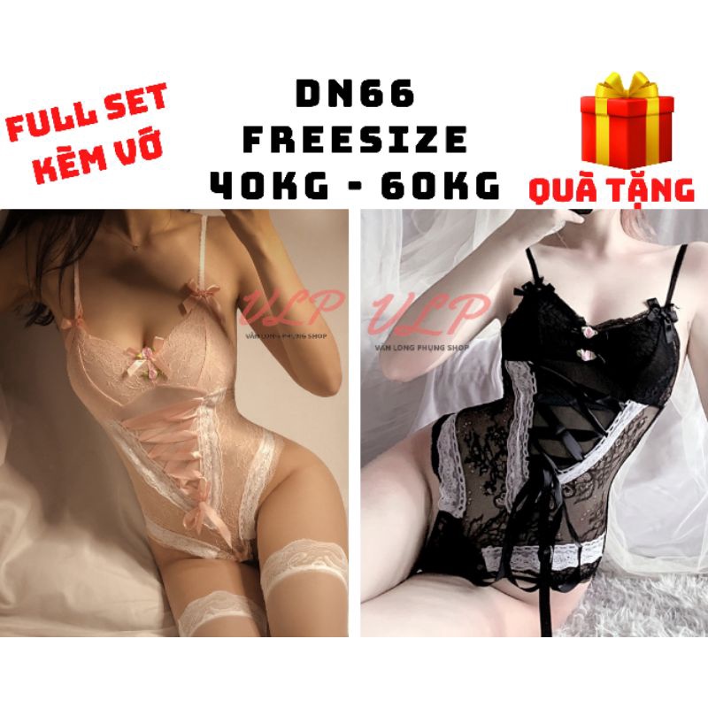 [FULL SET KÈM VỚ]_DN66_Bodysuit ren hoa dễ thương