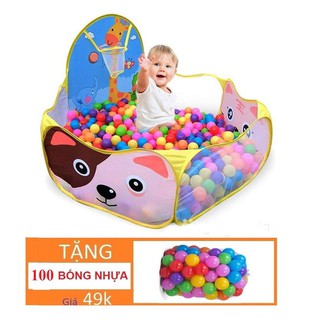 LỀU BÓNG RỔ CHO BÉ - TẶNG KÈM 100 BÓNG [GIÁ CÔNG PHÁ - RẺ NHẤT]