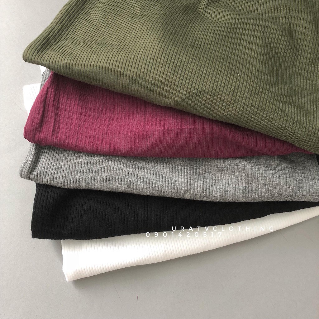 [FREESHIP - ẢNH THẬT] Áo thun gân CHOKER BẸT VAI tay lửng