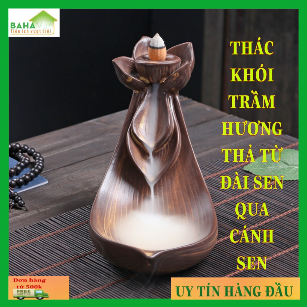 THÁC KHÓI TRẦM HƯƠNG THẢ TỪ ĐÀI SEN QUA CÁNH SEN "BAHAMAR" được sản xuất với chất liệu gốm sứ chất liệu,cổ điển,tinh tế