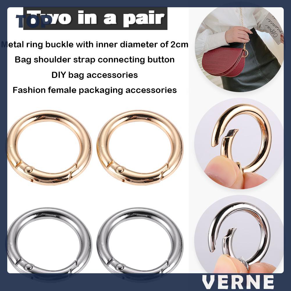 Set 2 Móc Khóa Túi Xách Hình Tròn 2cm Bằng Kim Loại Diy