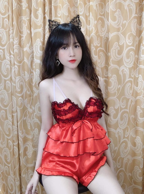 [Mã WA1606 giảm 15% đơn 99k] [SALE 30%] Đồ ngủ lụa ren tầng dây ngực ko mút | BigBuy360 - bigbuy360.vn