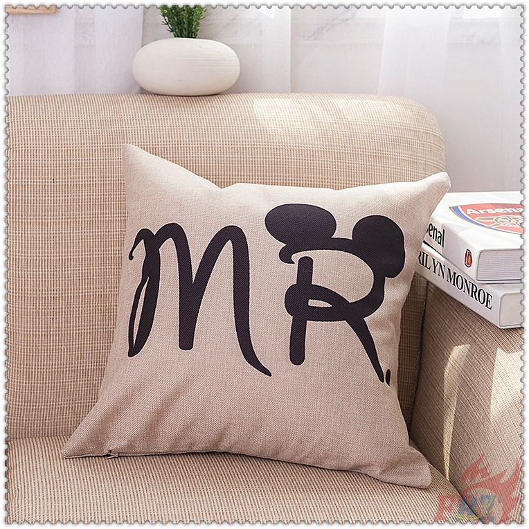 1 Vỏ Gối Cặp Đôi Mr &amp; Mrs Series 01 - Mickey Minnie Ốp