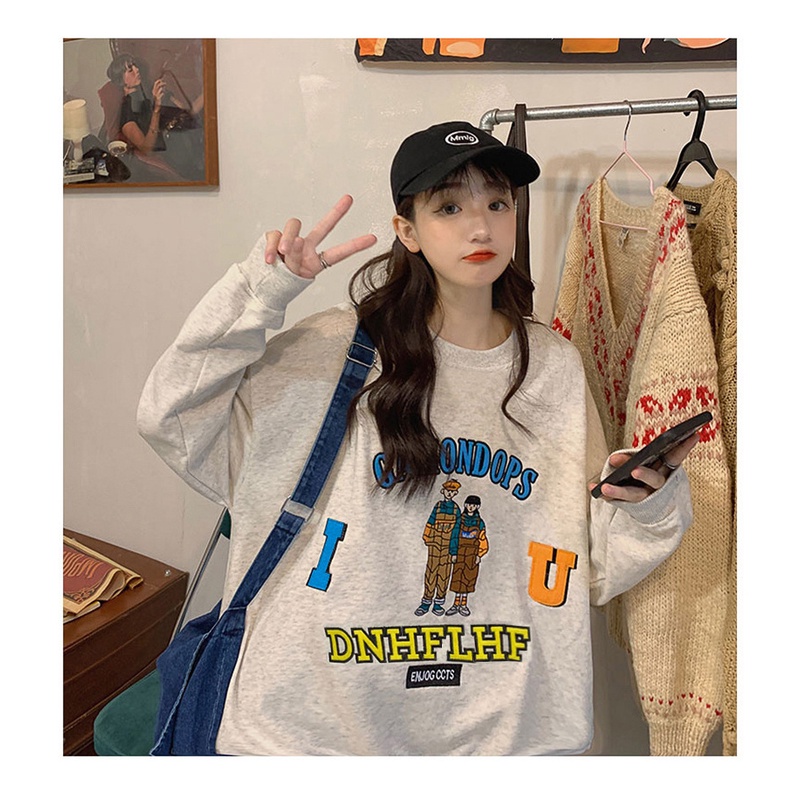 HIIXIIVI Áo sweater Mỏng Tay Dài Cổ Tròn Dáng Rộng Thời Trang Hàn Quốc 2022