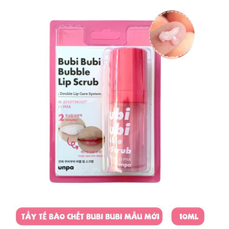 Tẩy tế bào chết sủi bọt cho môi UNPA-Bubi Bubi Bubble Lip Scrub 10ml -Có sẵn