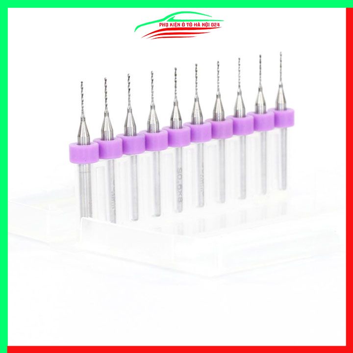 Hộp 10 mũi khoan CNC cao cấp độ chính xác cao 0.6mm