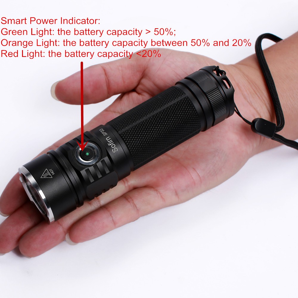 Sofirn SP33  V2.0  Super Bright 3000lm CREE XHP50.2 LED Flashlight torch waterproof IXP8 for outdoor camping hiking emergency cycling powered by 18650 or 26650 battery