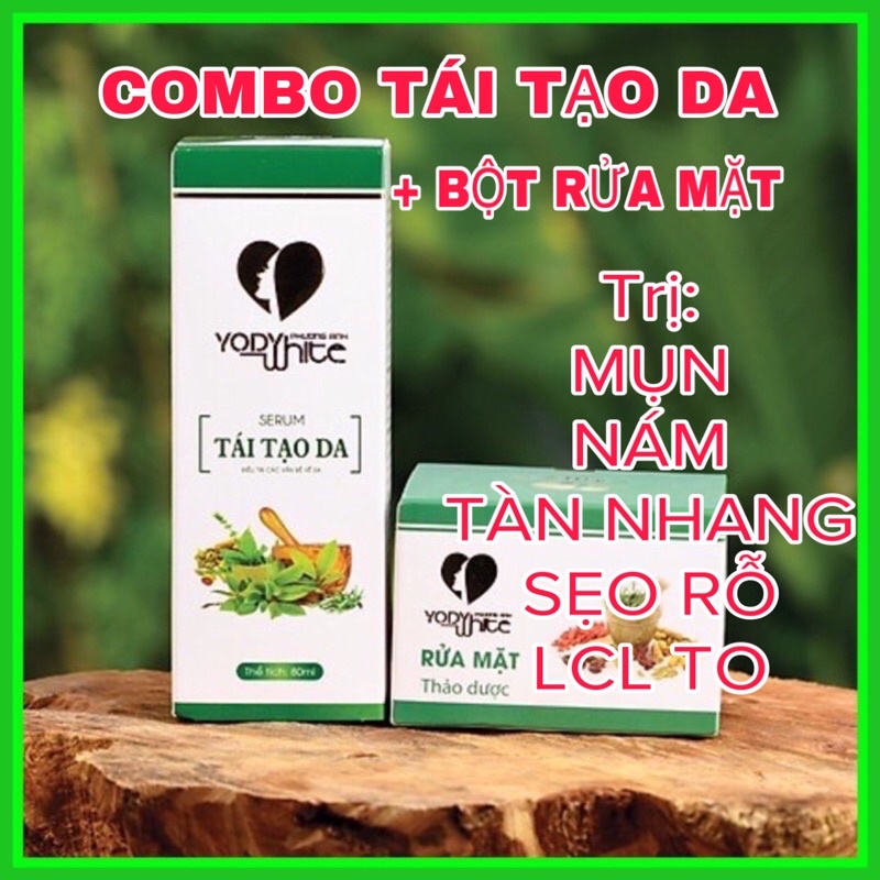 Serum Tái Tạo Da Yody White Phương Anh (CHính Hãng)+ Bột Rửa Mặt Thảo Dược Phương Anh