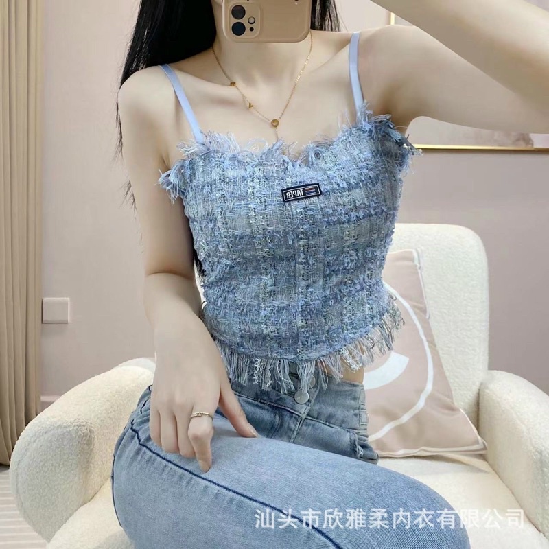 ÁO BRA 2 DÂY CÓ ĐỆM VIỀN TUA CÁ TÍNH 2238