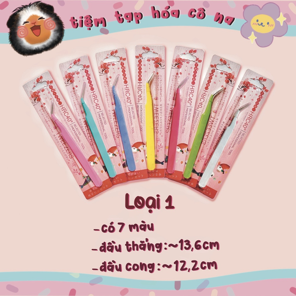 Nhíp gắp sticker màu macaron, nhíp gắp đa năng bằng thép không gỉ - tiemtaphoacona