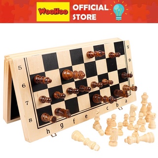 Cờ vua gỗ nam châm quốc tế từ tính cao cấp 29x29, 34, 39 cm tặng 2 hậu folding wooden magnetic chess set toy