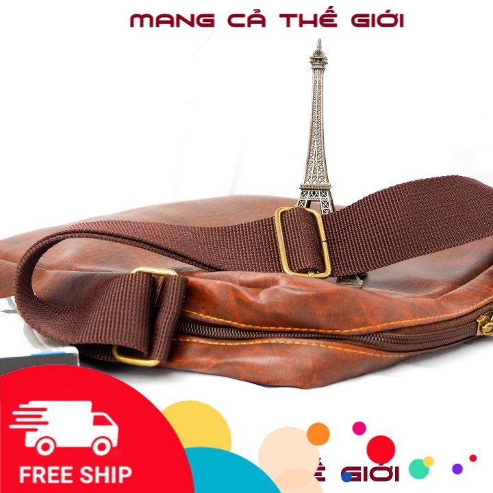 Túi đeo chéo nam Túi đeo chéo da PU nhiều ngăn tiện lợi thời trang nam phong cách Mys Bag