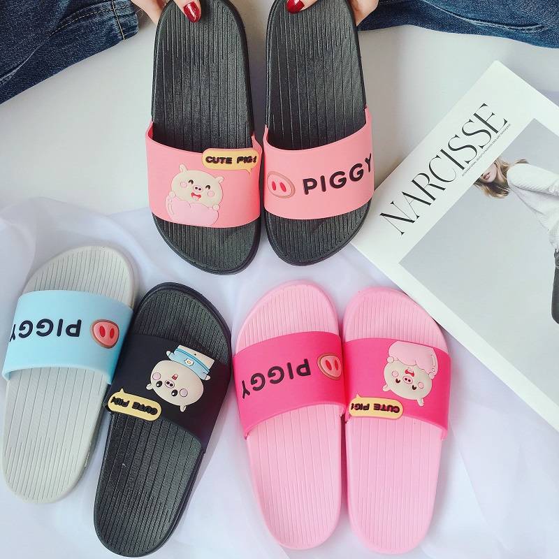 Dép lê Dép Quai Ngang Chống Trượt Họa Tiết Hoạt Hình Dễ Thương Phong Cách Hàn Quốc