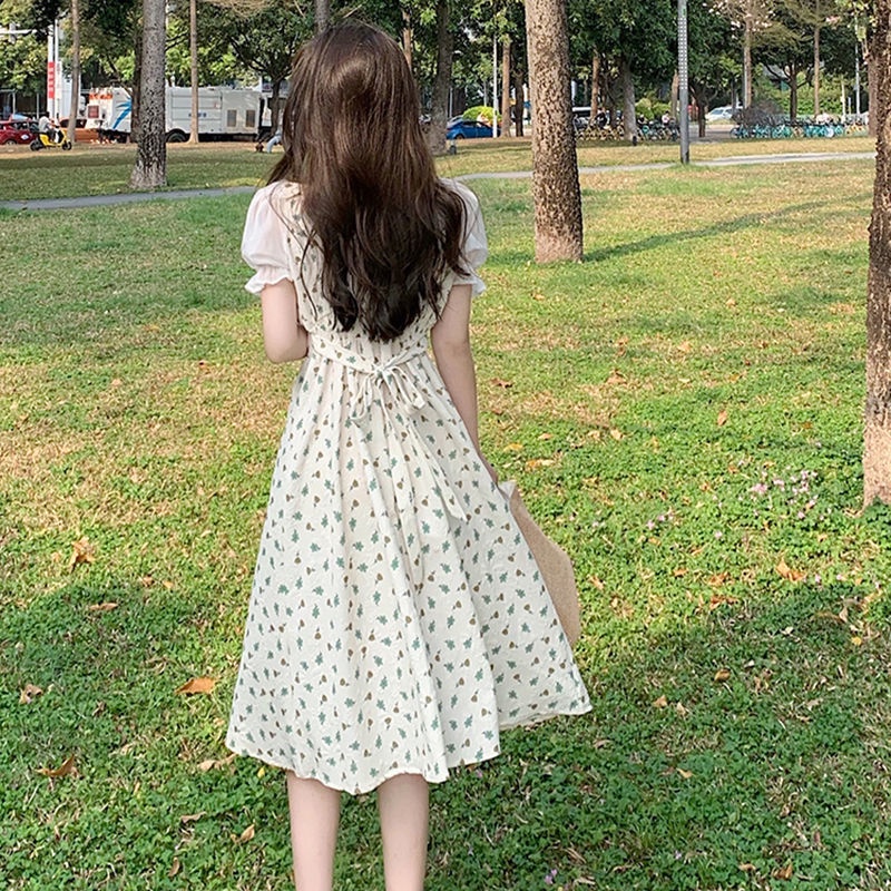 Đầm Hoa Tay Phồng Cổ Vuông Thời Trang Mới 2022 JL-LYQ-23