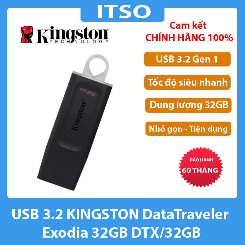 USB Kingston 32GB DataTraveler Exodia(DTX/32GB) chính hãng - Bảo hành 5 năm