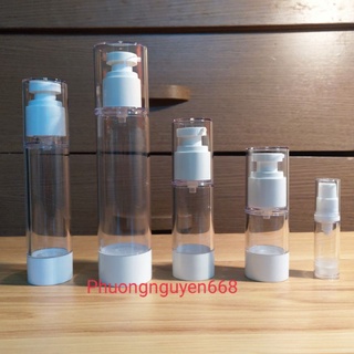 [Chai lọ hút chân không] Chai nhựa trong suốt nhấn xịt giọt hút chân không 10ml/ 20ml /30ml/50ml 100ml chiết mỹ phẩm