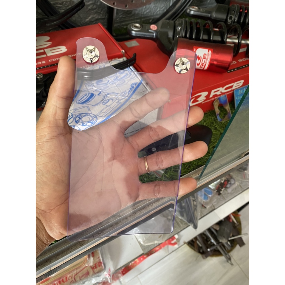 Miếng chắn bùn phuộc sau Ex, Raider, Winer, Satria - Nhựa dẻo trong suốt