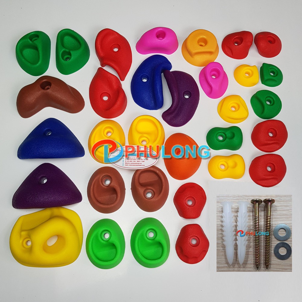 Bộ mấu bám leo núi, núm nhựa leo núi 32 chi tiết PL0810B