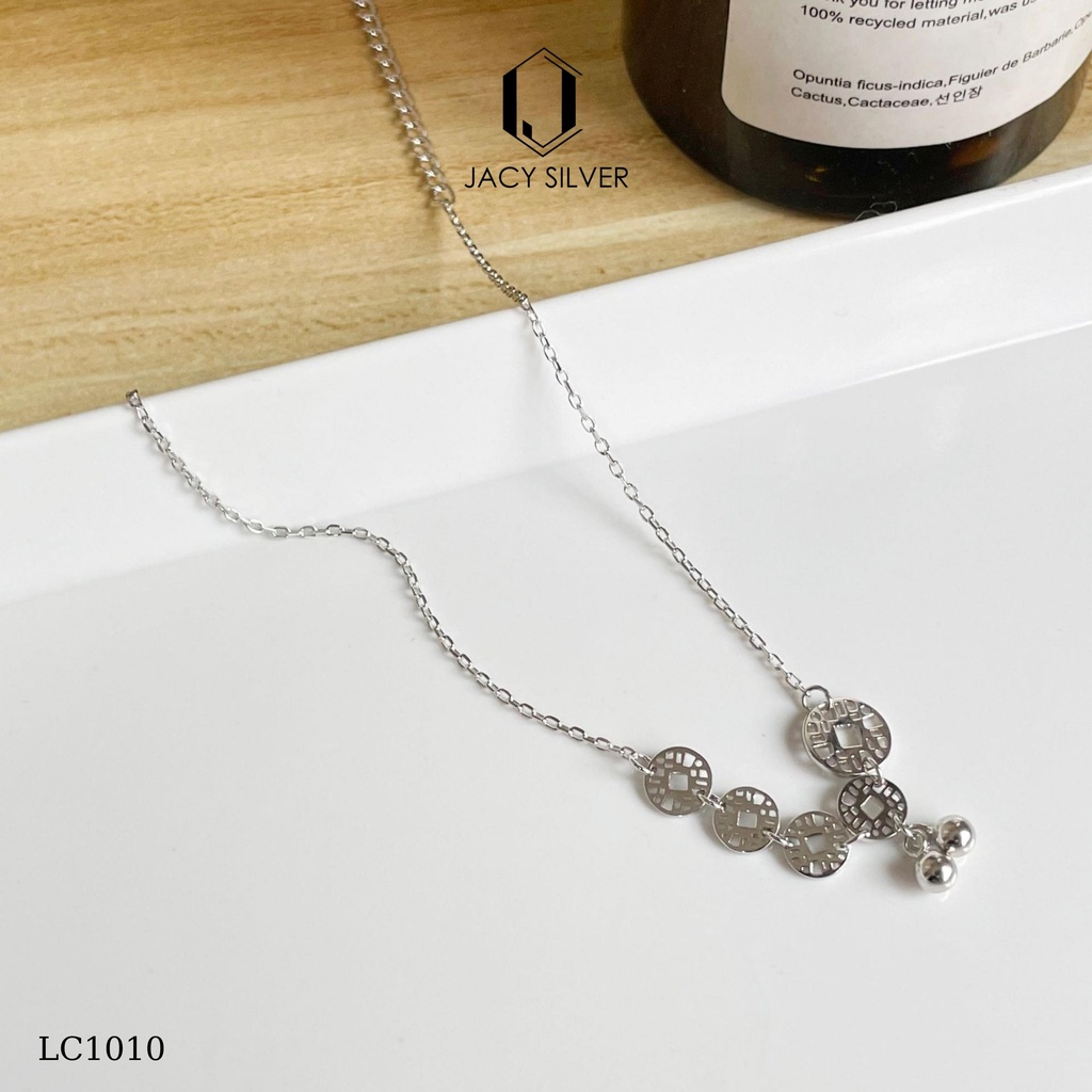 Lắc Chân Bạc 925 Kim Tiền, Vòng Chân Bạc Ý Cho Nữ Jacy Silver LC1010