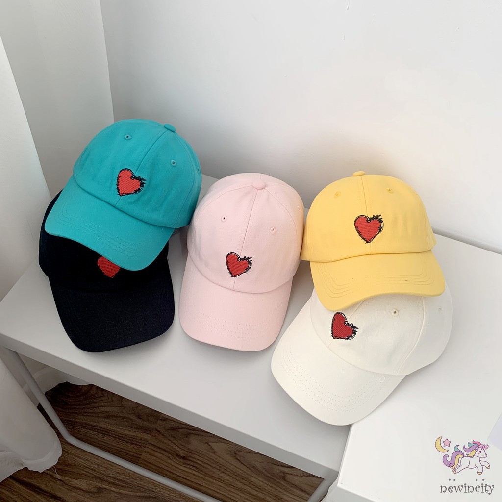 Mũ Lưỡi Trai Hoạ Tiết Hình Trái Tim Phong Cách Hàn Quốc Cho Bé