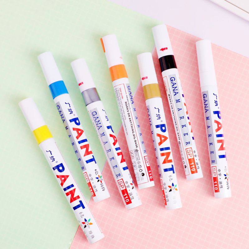 Set 12 Bút Lông Nhiều Màu Vẽ Lốp Xe Hơi / Kim Loại / Đánh Dấu Chống Nước